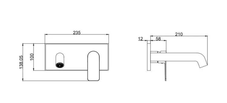 SANIPRO Chrome Brass In Wall Mounted Concealed Waterfall Bathroom Bathtub Spout Taps Wash Basin Mixer Faucet tap