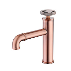 Sanipro Basin Faucets Retro Industrial Style Matte Red Copper Brass Crane Bathroom Faucets Hot and Cold Water Mixer Tap torneira