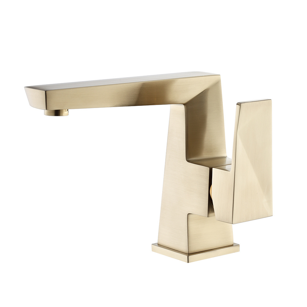 Sanirpo 2022 hot and cold single lever luxury gold tap mixer brass basin faucet