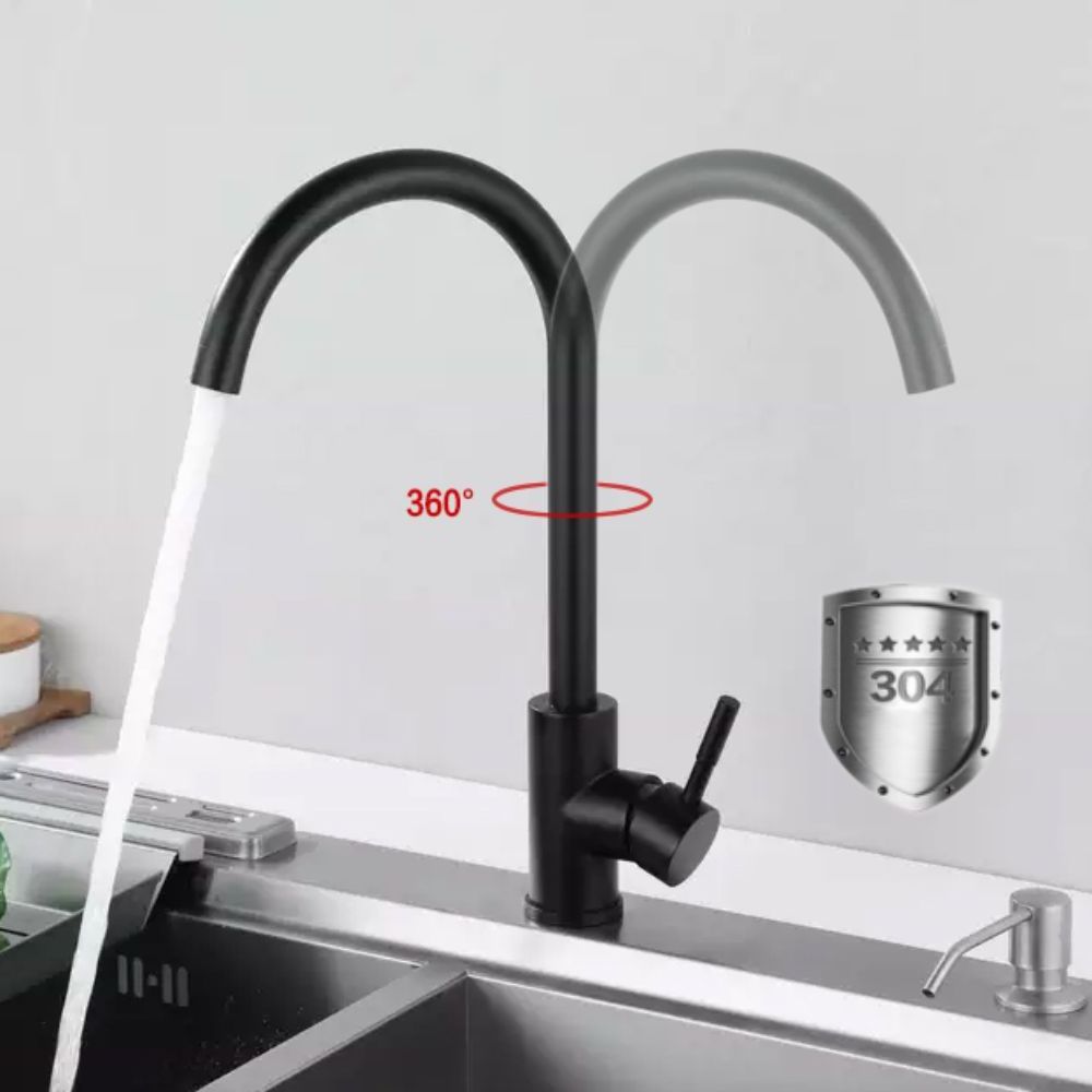 SANIPRO Wholesale 360 Rotation Sprayer Hot Cold Water Filter Tap Mixer Stainless Steel Pull Out Down Black Sink Kitchen Faucets