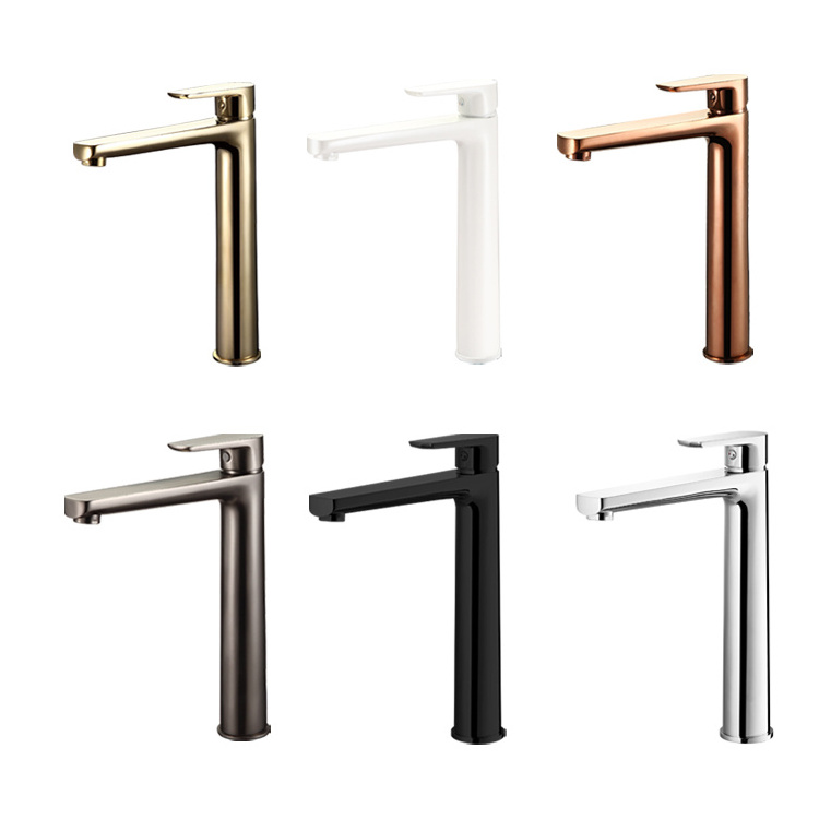 SANIPRO Luxury Black Gold Single Handle Washbasin Water Tap Bath Waterfall Sink Mixer Taps Faucets Brass Bathroom Basin Faucet