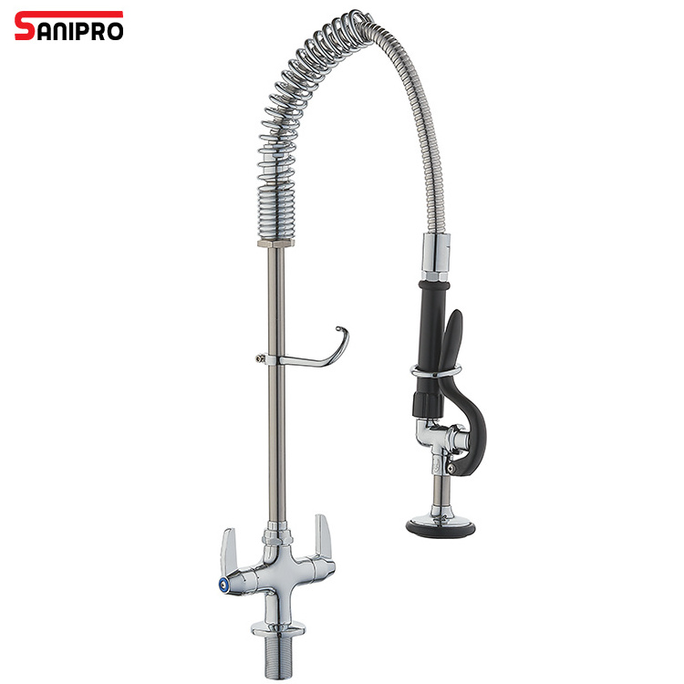 SANIPRO Bar Deck Mount Side Hot Cold Water Taps Mixers Spring Pull Out Spray Tap Commercial Pre Rinse Kitchen Sink Faucet