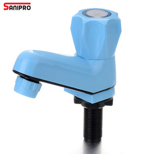 SANIPRO Wholesale Sink PVC Plastic Water Tap Bathroom Taps Sanitary Ware Different Color Basin Faucet