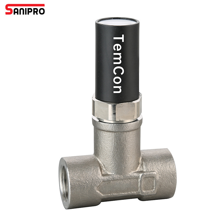 SANIPRO Brass Nickel Plating Temperature Lmiting Valve for DHW circulation TemCon G 1/2