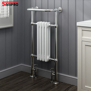 SANIPRO Traditional Floor Mounted Heated Towel Rail Bathroom Radiators Central Heating Towel Warmer