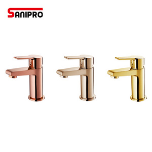 SANIPRO Wholesale Modern High Quality Single Lever Brass Sink Mixer Water Tap Bathroom Taps Wash Basin Faucets