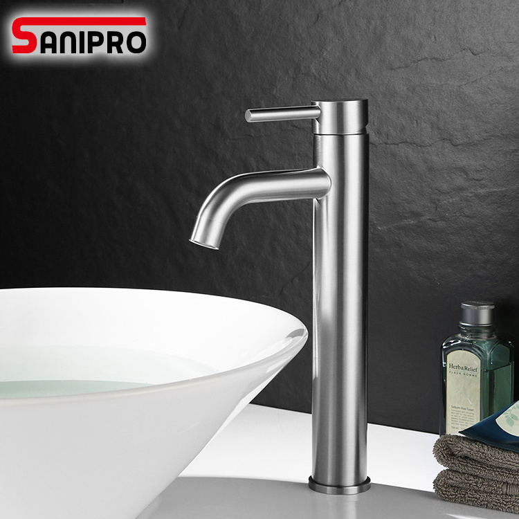 Sanipro brass chrome plating single lever UPC bathroom faucet