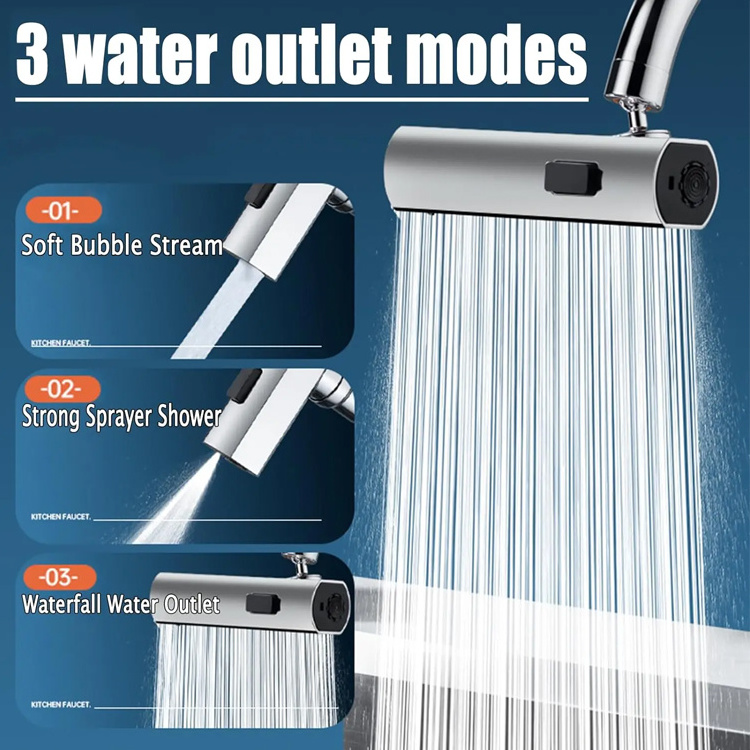 SANIPRO Kitchen Taps Waterfall Stream Sprayer Head Filter Diffuser Water Saving Nozzle Tap Connector Mixers Faucet Accessory