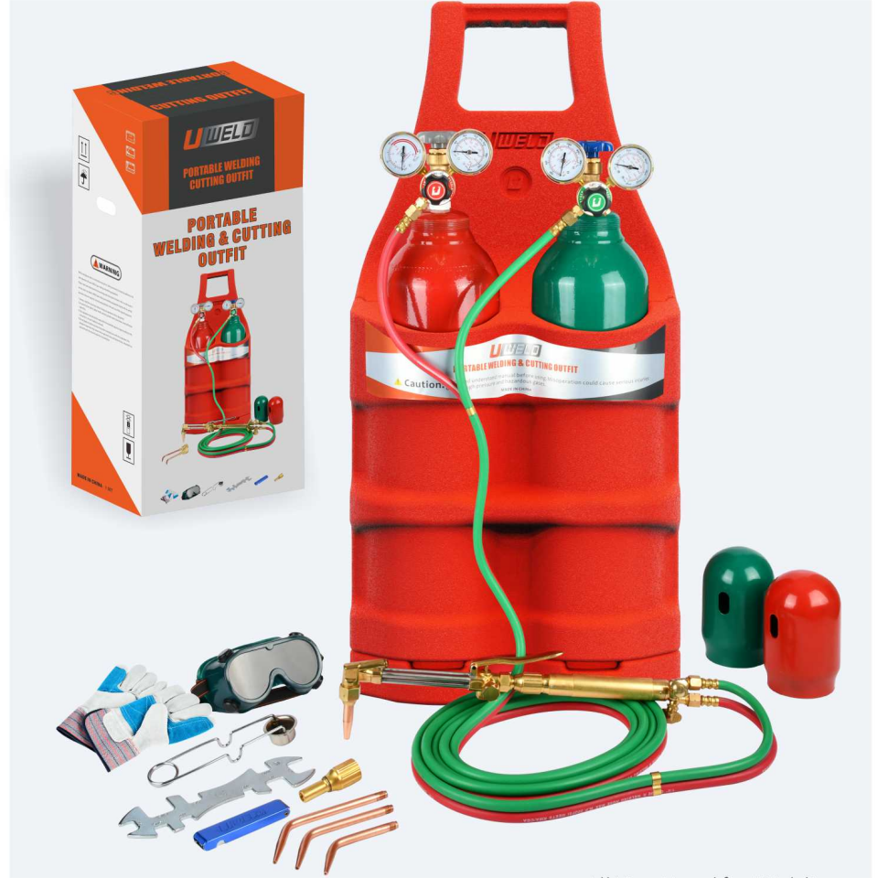 Uweld 8L Portable twin tote Oxygen Acetylene Oxy gas Welding Cutting Weld Torch Tank