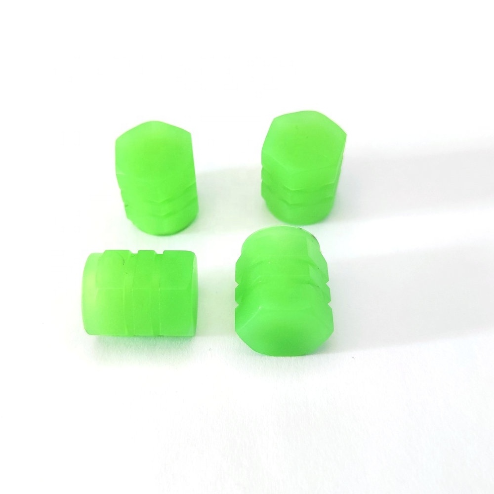 Plastic tire valve caps glow-in the dark    valve stem cap luminous tire valve cap