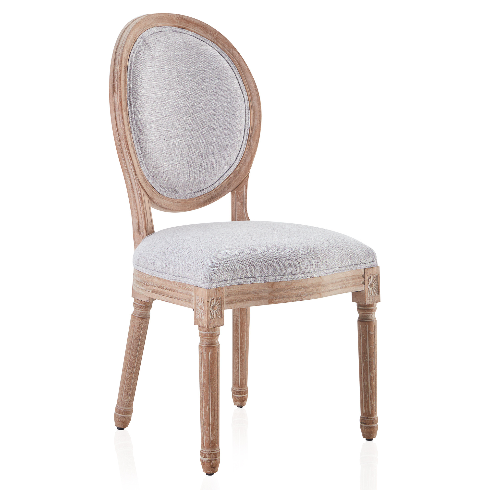 French O Shape Back Carved Baroque Luxury Nordic Dining Upholstered Chair For Home Dinners Restaurant