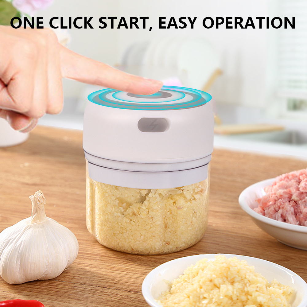 B97-0074 100ml/250ml Onion Chopper Machine Food Processor Garlic Masher Mini USB Charging Electric Garlic Chopper