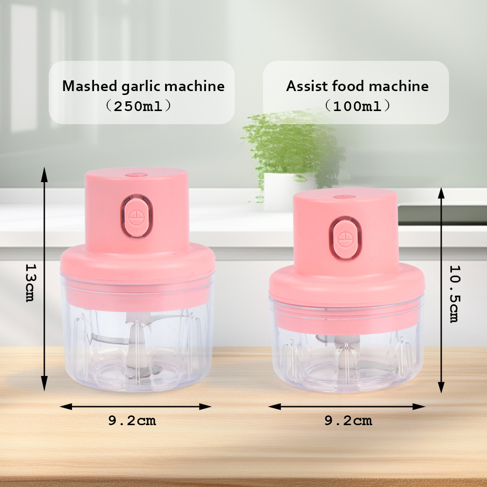 B97-0088 250ML 100ML Garlic Crusher USB Charging Food Slicer Portable Kitchen Accessories Gadgets Mini Electric Garlic Chopper