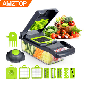 B97-0084 Amz Hot Selling 2024 Kitchen Multi 12 In 1 Manual Fruit Vegetable Cutter Chopper Dicer Veggie Slicer Vegetable Chopper