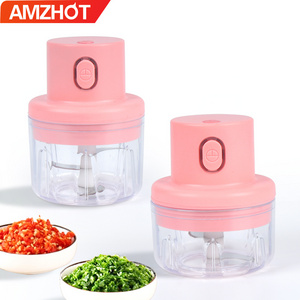 B97-0088 250ML 100ML Garlic Crusher USB Charging Food Slicer Portable Kitchen Accessories Gadgets Mini Electric Garlic Chopper