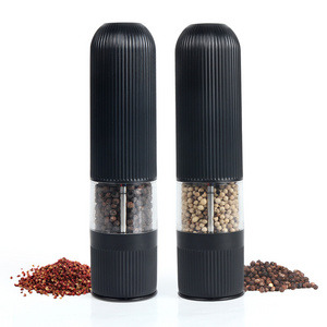 B02-0257  Electric ABS Battery Operated Salt And Pepper Mill Set Soft Feel Electric Plastic Salt Pepper Mill