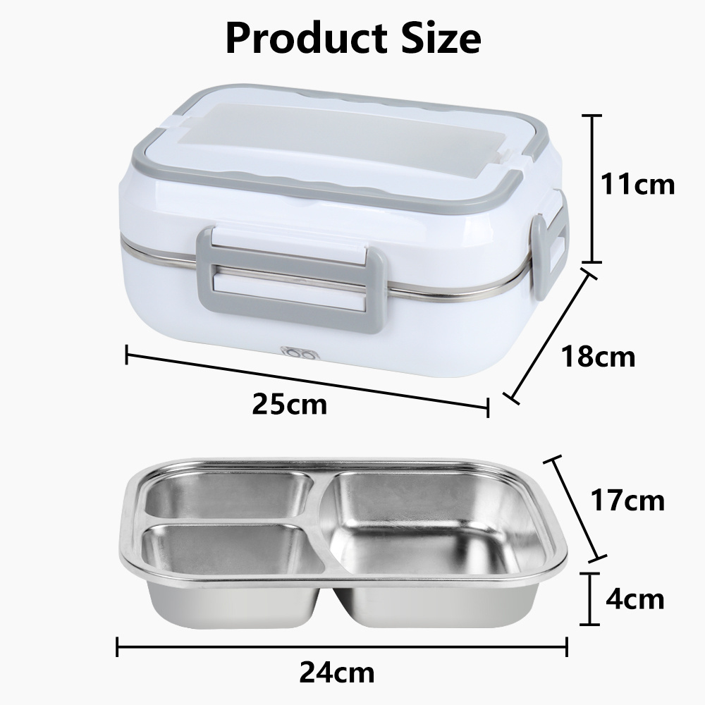 B10-1293 Amz Top Seller Split Stainless Steel Tank Electric Lunch Box insulated lunch Bento box for kids