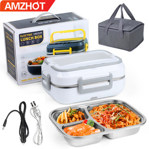 B10-1293 Amz Top Seller Split Stainless Steel Tank Electric Lunch Box insulated lunch Bento box for kids