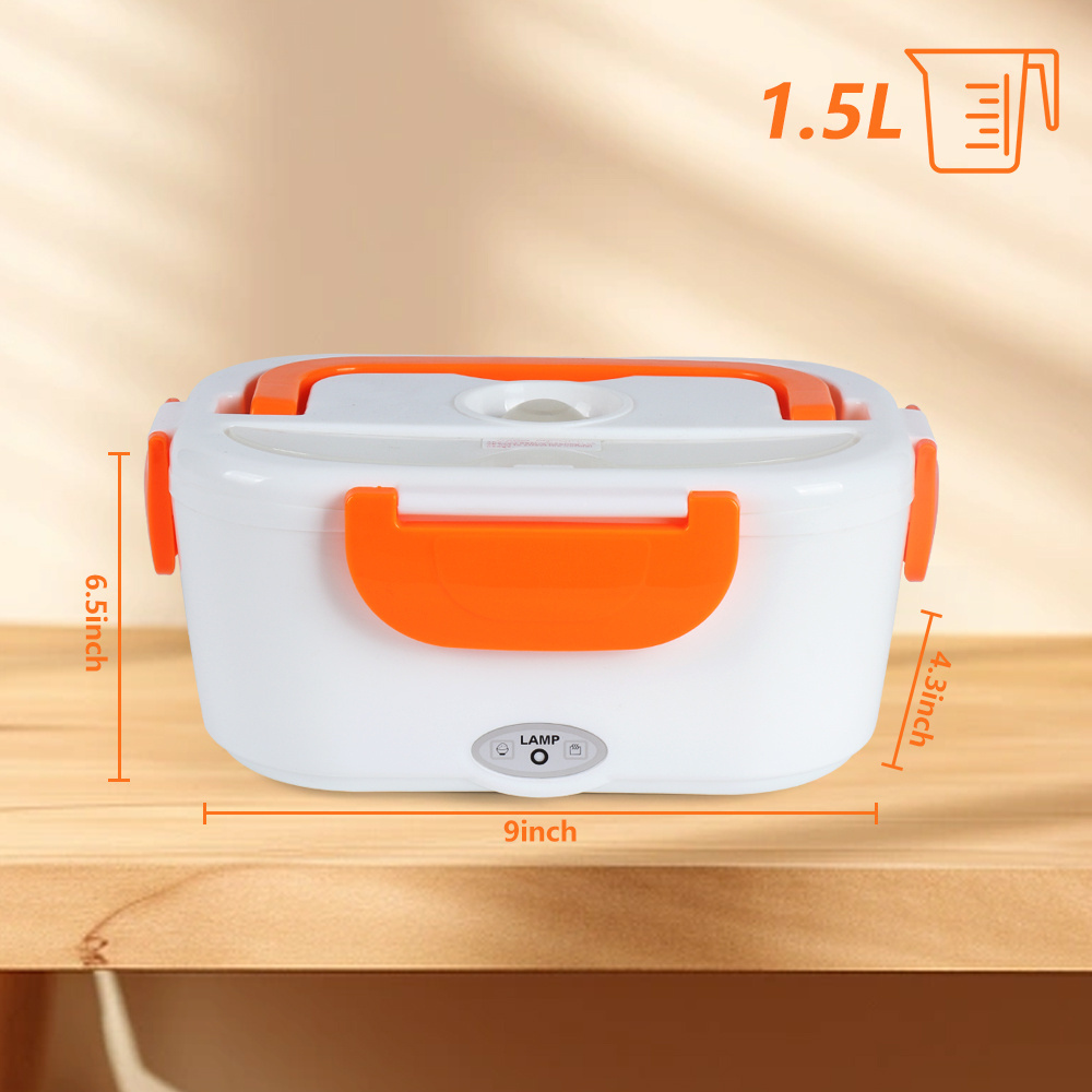 B10-0850 110V/220V Food Warmer plastic Container Heated Electric Lunch Box with 2 compartments Inner for Home Use