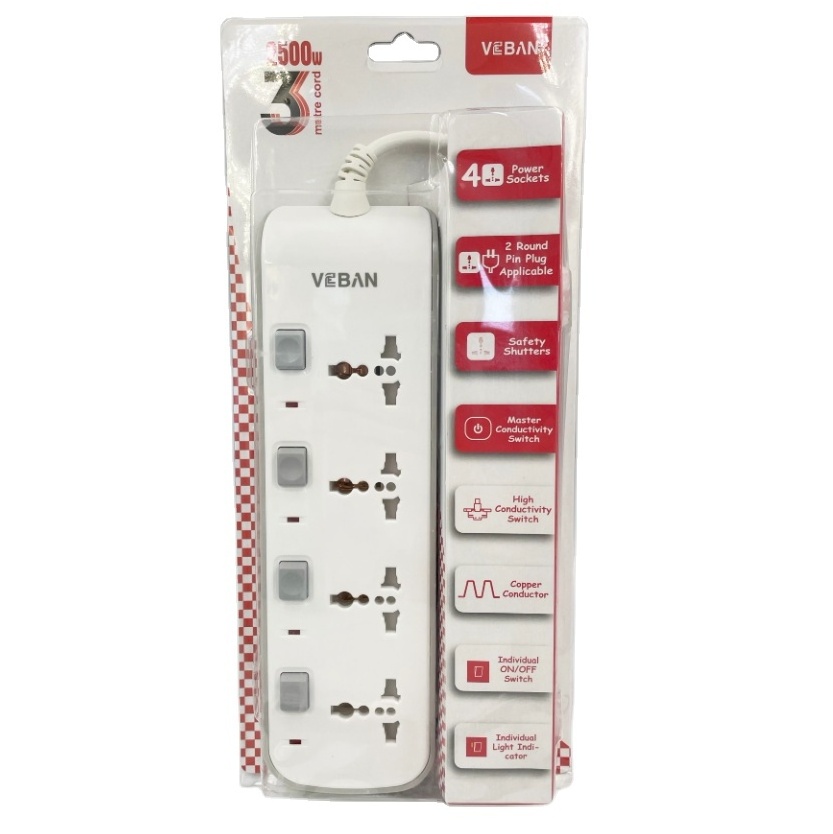 Thailand Myanmar Cambodia Nigeria universal socket 3-4-5-6 Way Electrical Power Strips Universal Outlet Extension Lead Socket