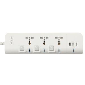 Universal electric power socket multi plug wall socket with 3 USB office home  power strip