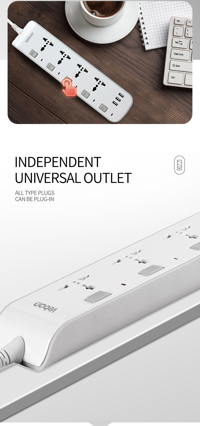 Thailand Myanmar Cambodia Nigeria universal socket 3-4-5-6 Way Electrical Power Strips Universal Outlet Extension Lead Socket