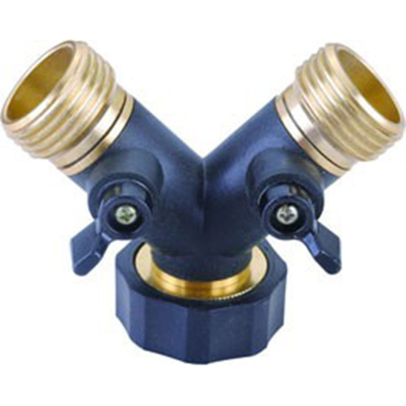 Garden Hose Splitter 2 Way Water Hose Connector metal male connector