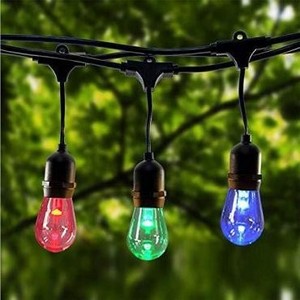 10LED S14 Bulb Solar Power String Light RGBW Bulb Solar S14 String Light 4 Modes USB Chargeable Solar Power Festoon String Light