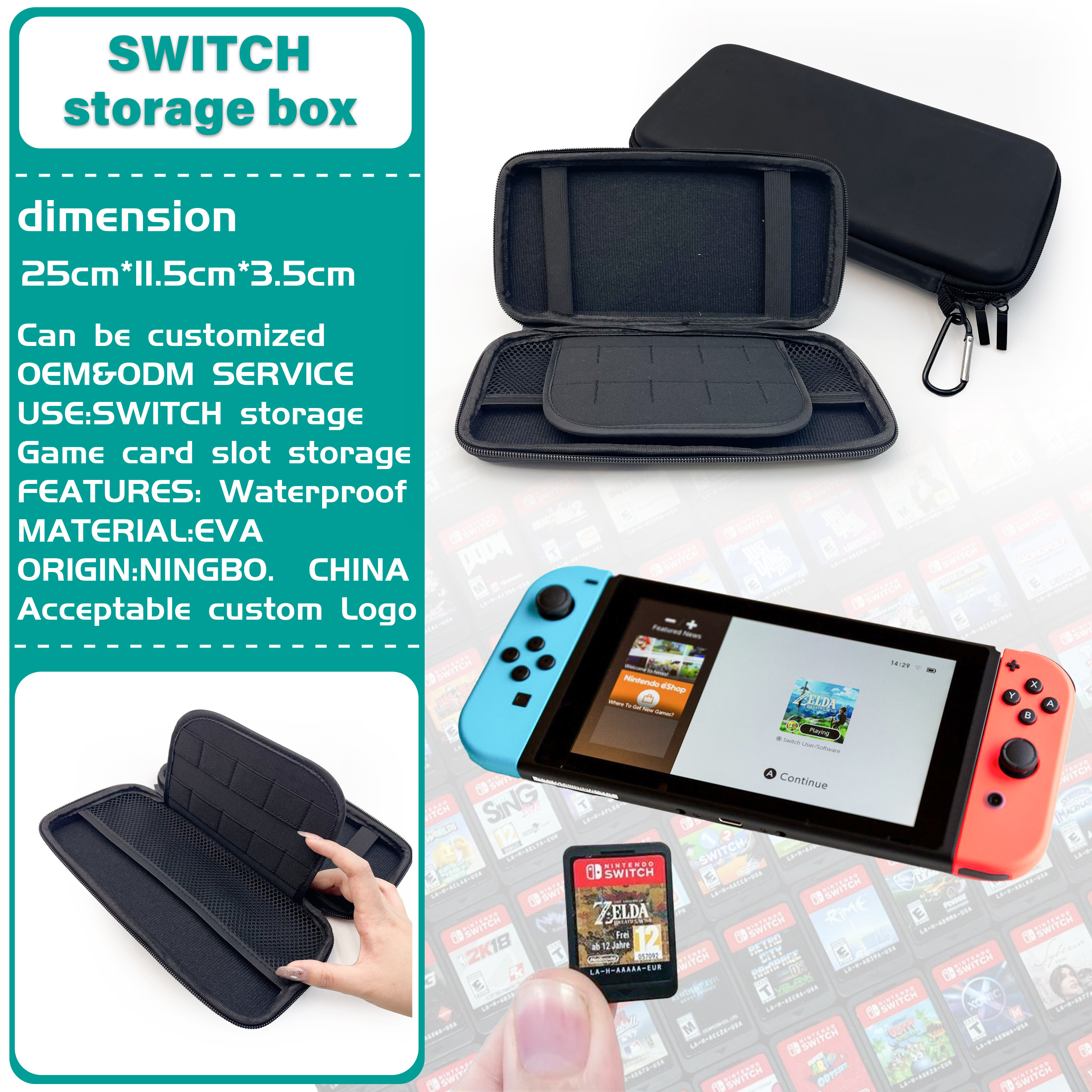 Factory Nintendo Switch Cases Kawaii Waterproof Anti-fall Personalized Custom Console Eva Case Tool Case