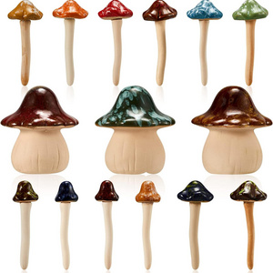 Ceramic Mushroom Statue Ceramic Garden Mushrooms Figurine Decorative Mushroom Ornament Lawn Ornaments for Garden Decor