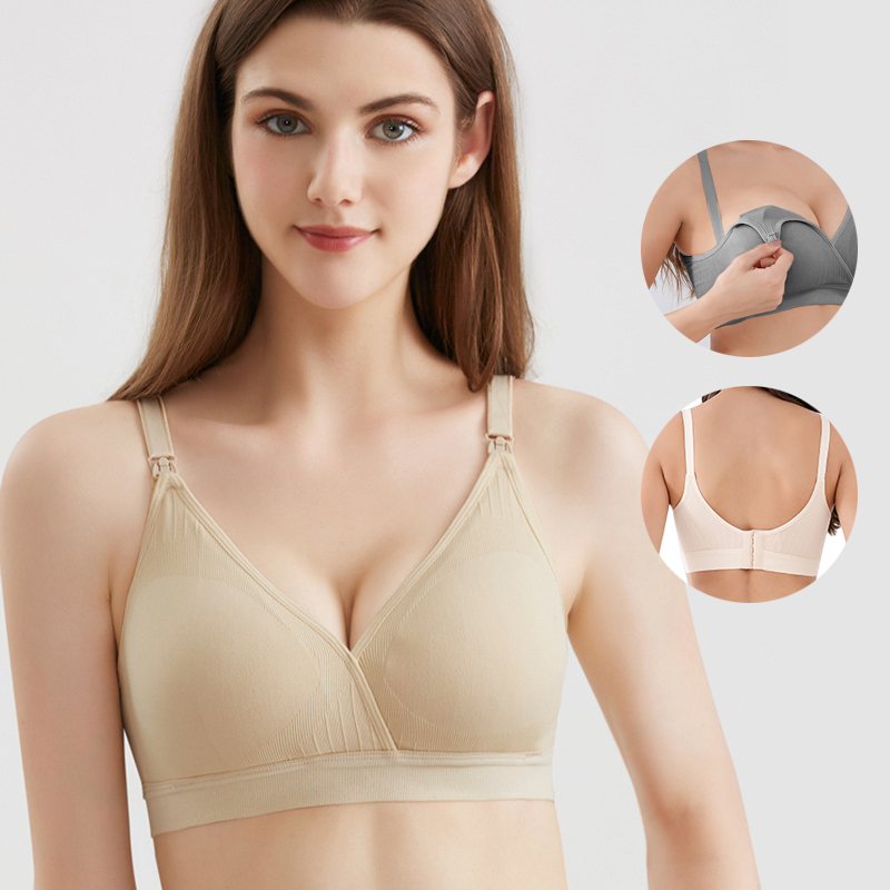 Cotton Maternity bra panties set prevent sagging nurse bra for pregnant women sports feeding Breastfeeding Nursing Bra