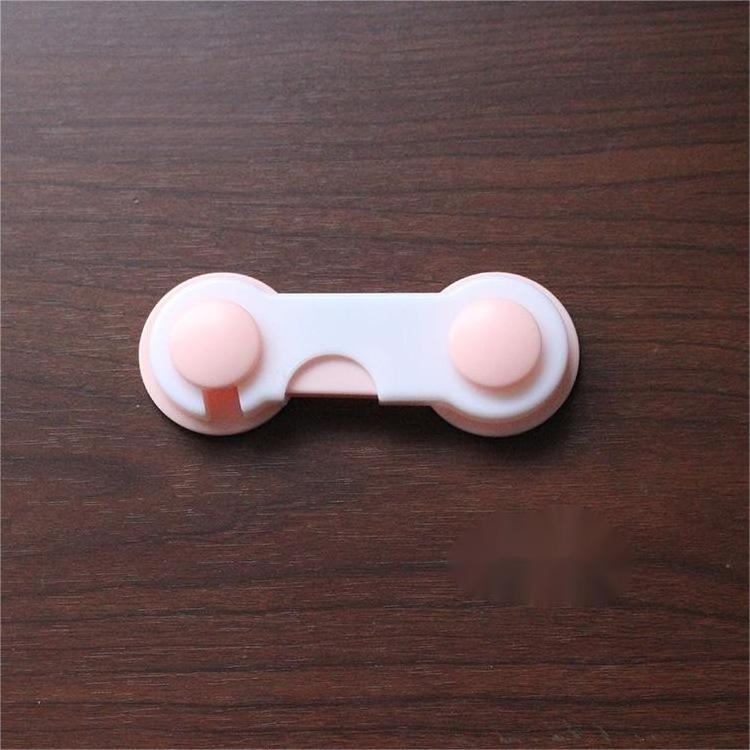 Multi-Functional Child Safety Lock Adjustable Double Button Baby Anti-Clip Latch for Cabinets Refrigerator Drawer