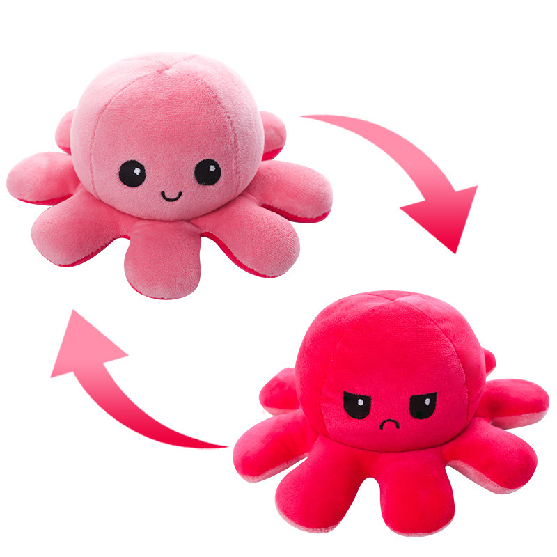 Allogogo Octopus Plush Toy Stuffed Cute Octopus Ocean Animal Double Side Flip Reversible Octopus Plush for Kid Gift