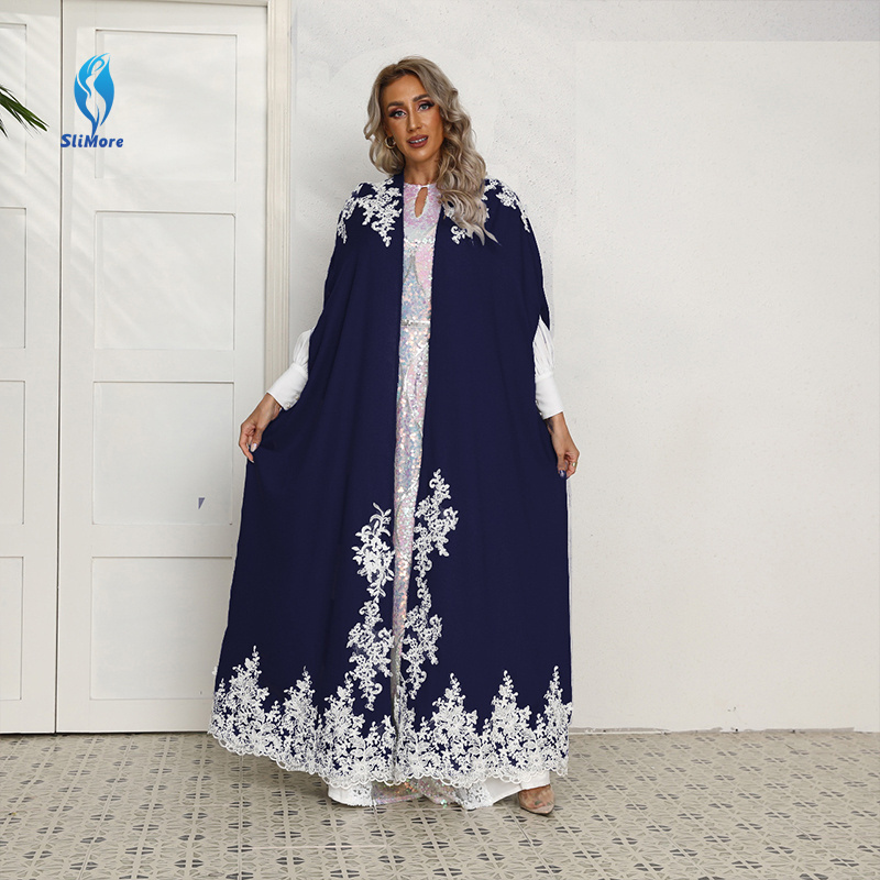 Muslin Gold Embroidered Lace Cardigan Muslin Cardigan Robe Abaya Turkish Kaftan Dress