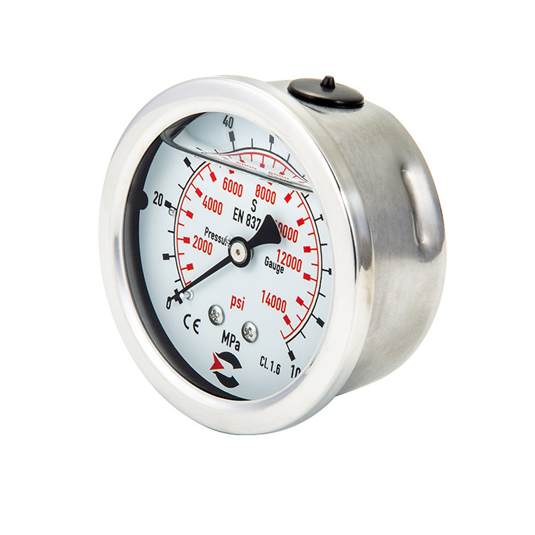 OEM Manufacturer Lpg Manometer 63mm Water Gas Hydraulic Measurement Oil Filling Pressure Gauge Price