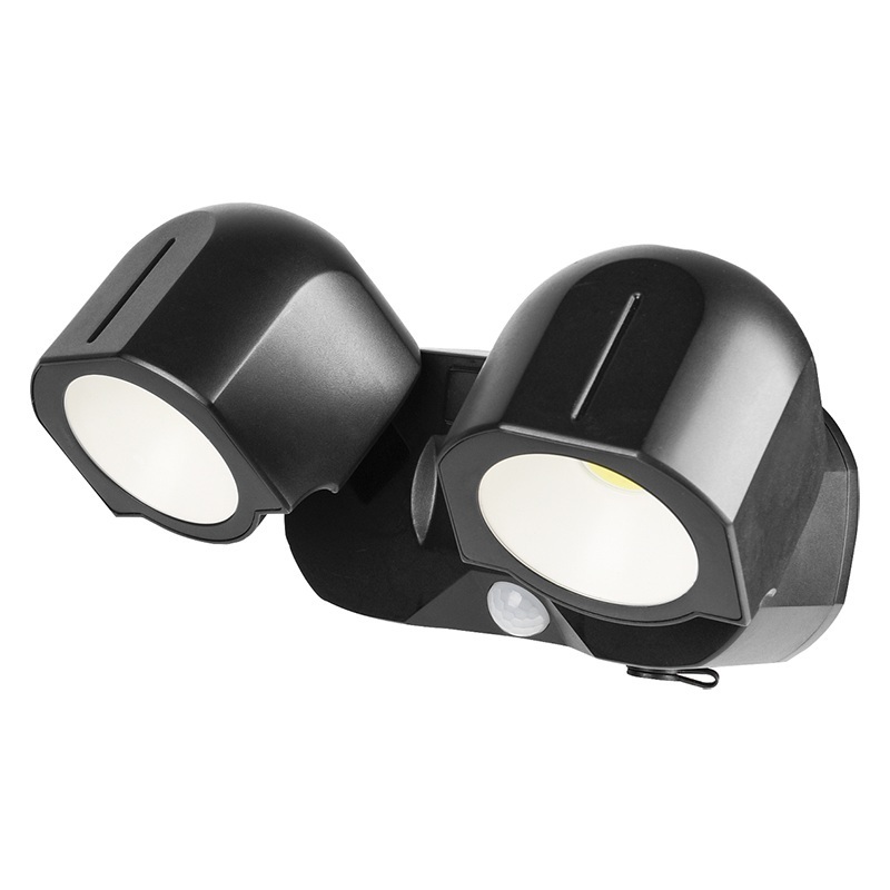 Battery operated Wall Lights Motion Sensor Security Light With LED Dual Head