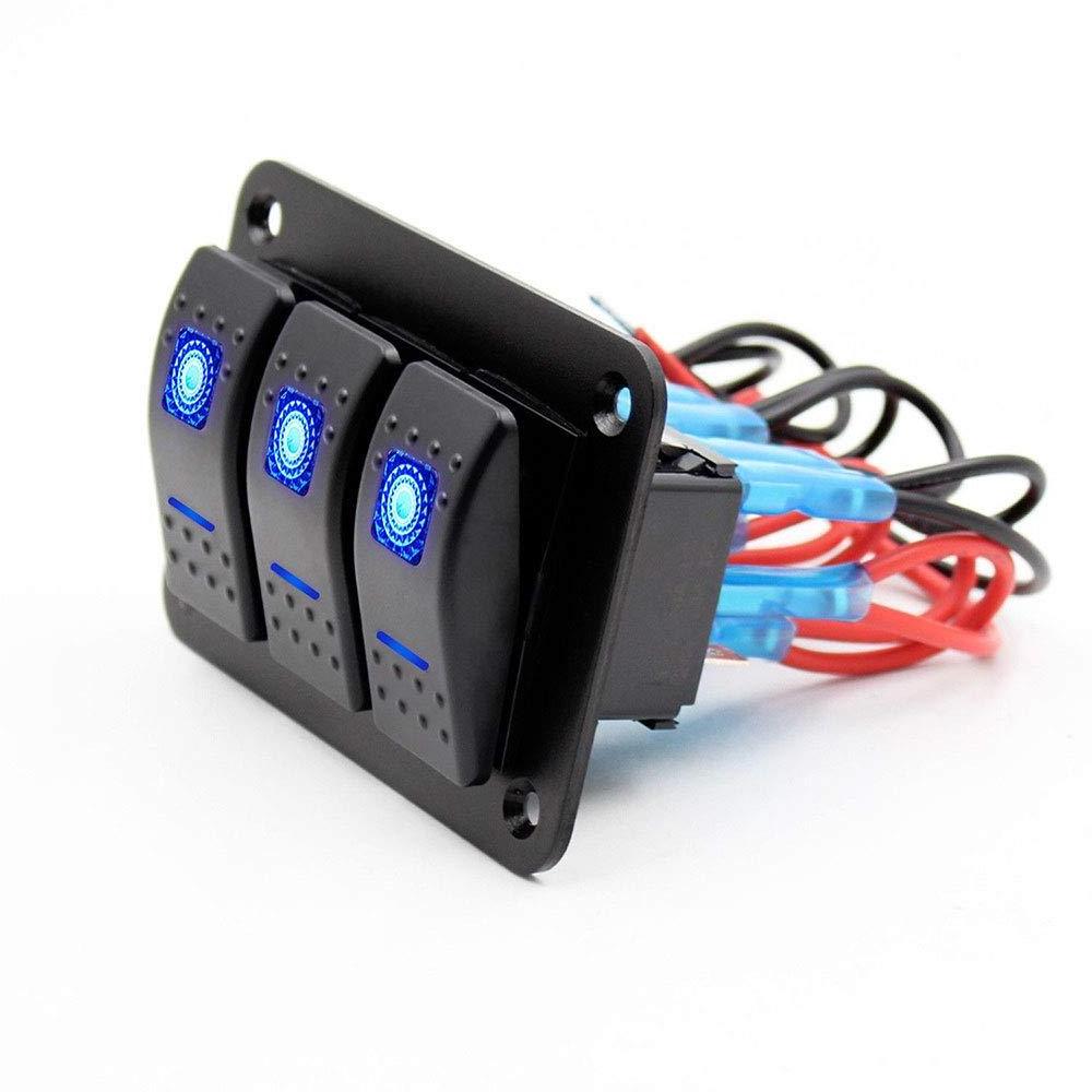 12V/24V 3 Gang car marine boat LED Light car rocker Switch boat Switch RV Car Marine Boat Panel