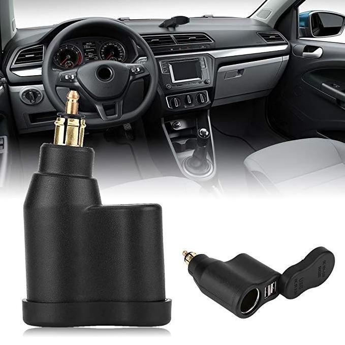 Gun  Cigarette Lighter 3. 3 A Dual USB Port Waterproof and Dustproof Charger Adapter for Motorcycles