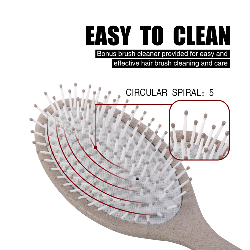 Eco Friendly Round air cushion Hair brushes For Women pp wheat straw biodegradable Hair Brush