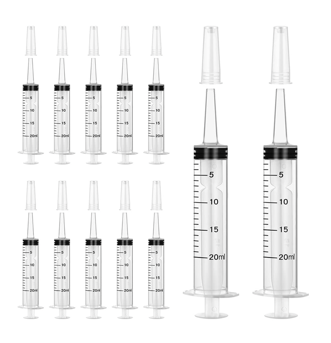 20ml 20 ml Plastic Small Size Jello Shot Syringe With Catheter Tip and Cap Lid Individually Sealed Feeding Syringe For Dogs,