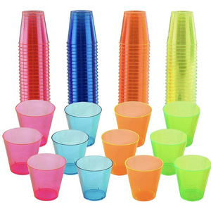 Disposable 1oz Neon Plastic Party Jello Shot Glass Glasses Cup