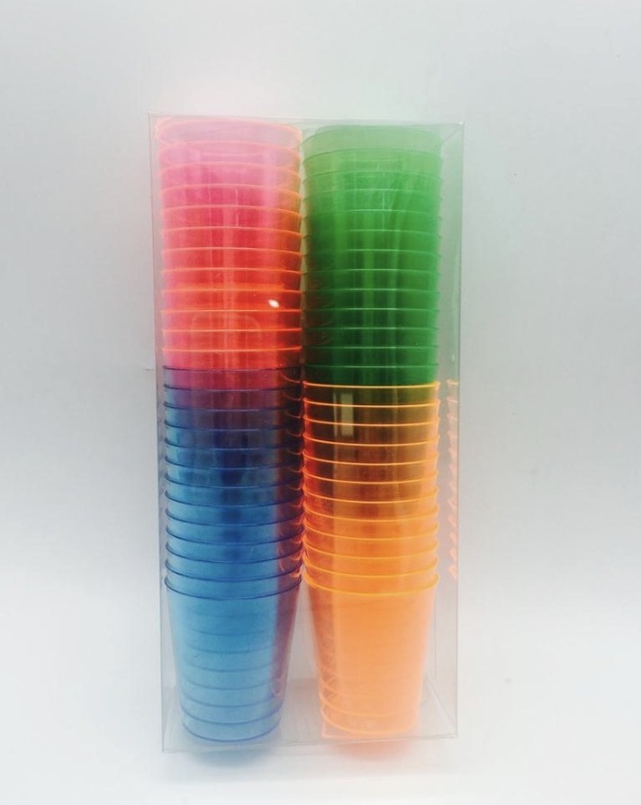 Disposable 1oz Neon Plastic Party Jello Shot Glass Glasses Cup