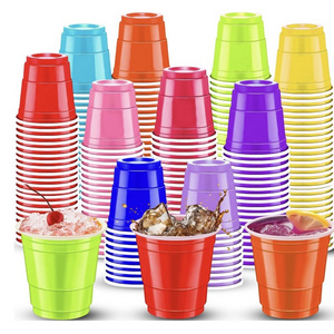 2 oz 2oz Plastic Shot Glasses Colored Mini Multicolor Party colorful Cups for drinking Tastings served Snacks Jello Tasting