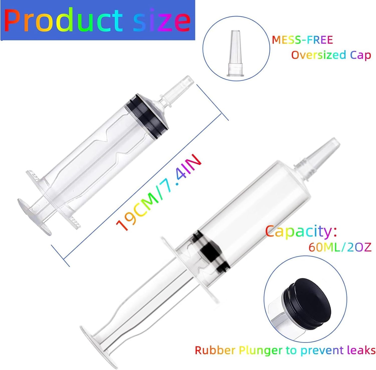 45ml 60ml 1.5 2 oz Plastic PP Food Grade Jello Shot Syringe With Cap