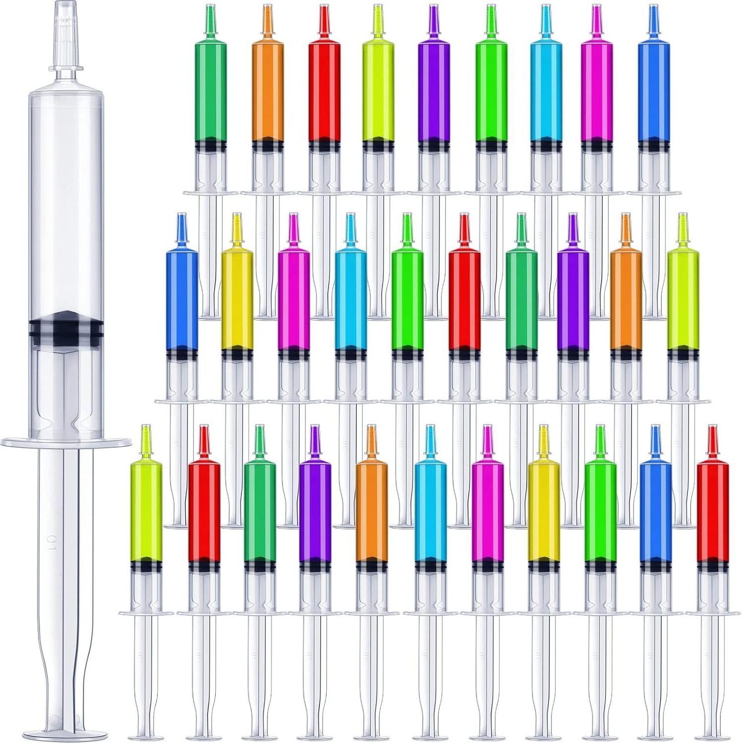 10ml Jello Shot Syringes with Tip Cap for Halloween, Thanksgiving, Christmas, Birthday, Graduation, Holiday Party Favor