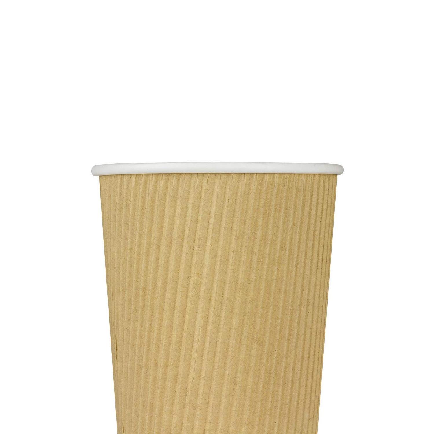 WPACK 4 8 10 12 16 20 oz Ripple Paper Hot Cup Kraft