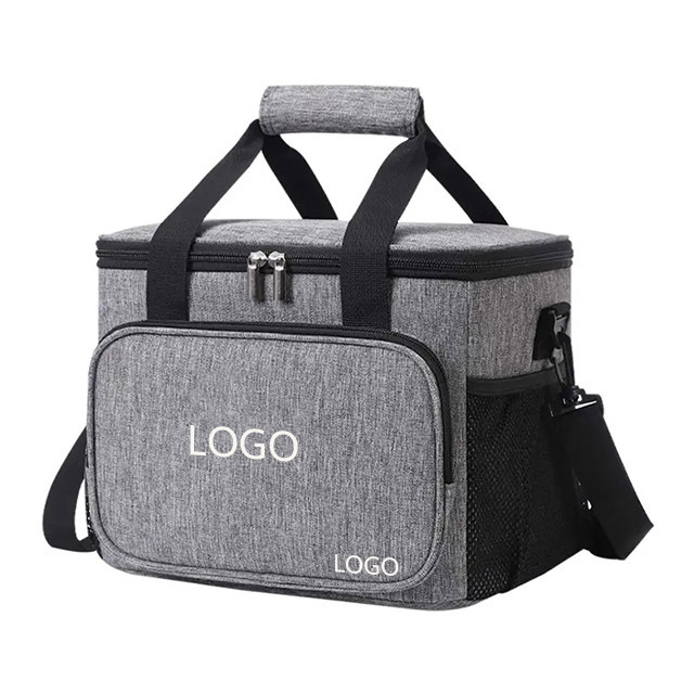 Custom Logo 600D Oxford Lunch Cooler Bag Insulated For Office Travel Picnic Thermal Bag Soft Tote Cooler Box With Shoulder Strap