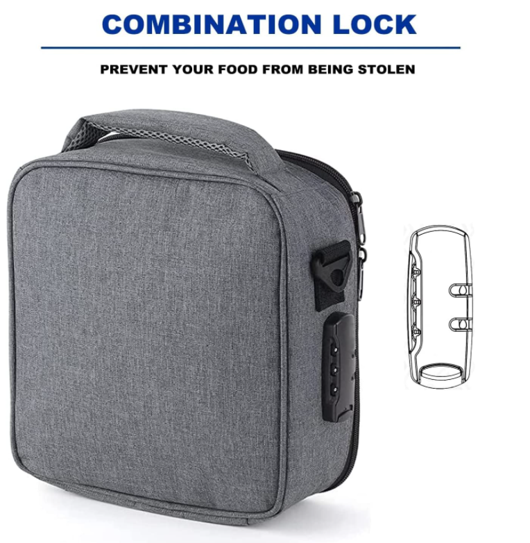 Custom Insulated Lunch Bag  Lock Soft Reusable Cooler Bag with Shoulder Strap