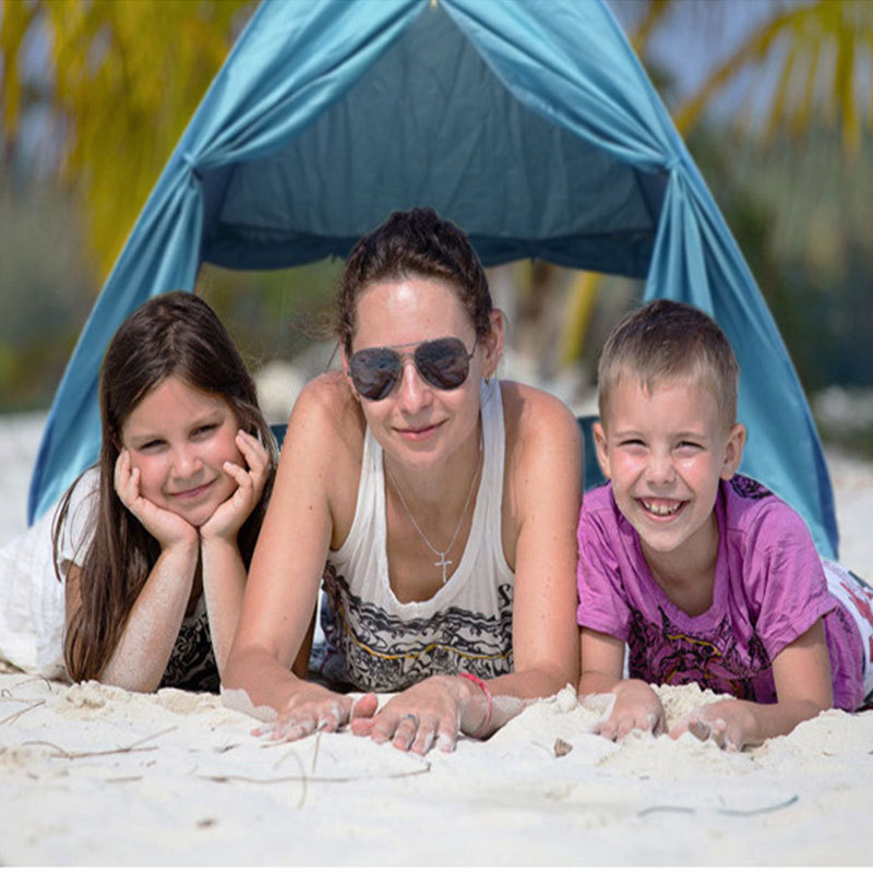 Outdoor Beach Umbrella Sun Shelter Automatic Pop Up Beach Tent for Beach