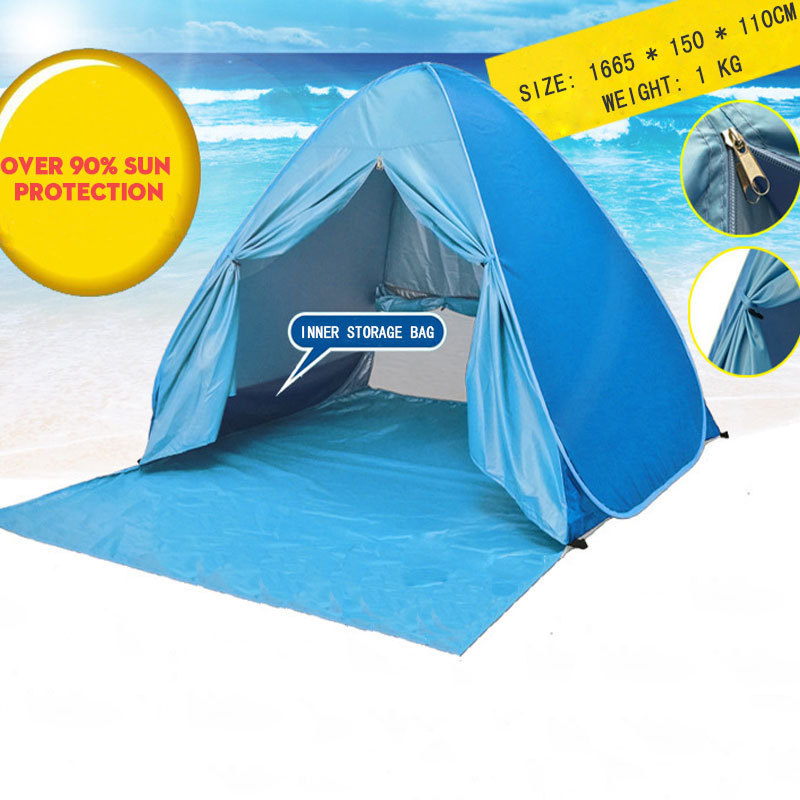 Outdoor Beach Umbrella Sun Shelter Automatic Pop Up Beach Tent for Beach